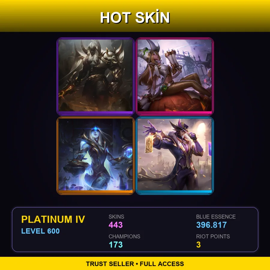 VN | Lv600 | Platinum IV | 443 Skin | 173 Champ