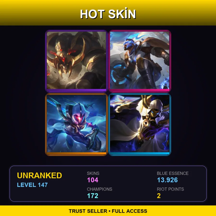SG | Lv147 | Unranked | 104 Skin | 172 Champ — Commando Jarvan Iv