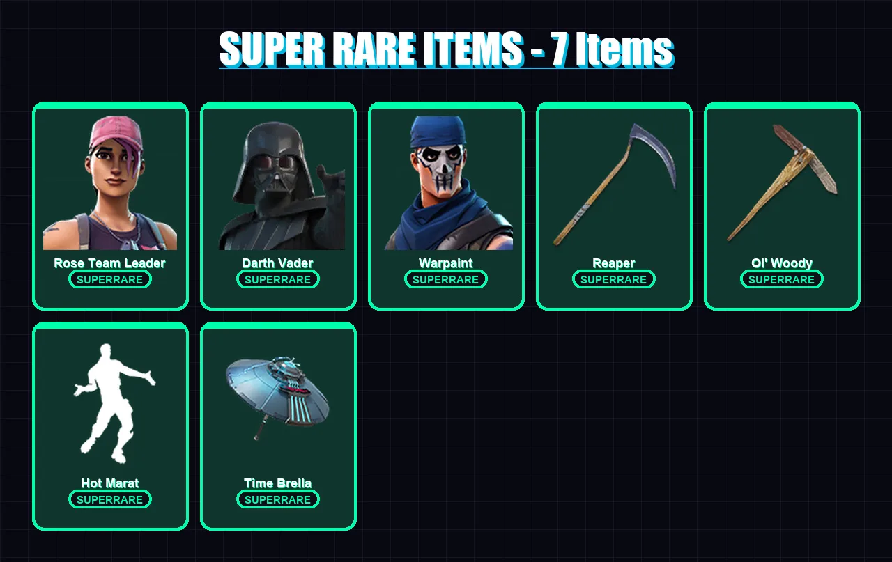 [PC/XBOX] | Rose Team Leader | Darth Vader | Warpaint | The Scientist | Joey | 137 skin | 136 pickaxe | 99 emote | 130 glider | Lv1531
