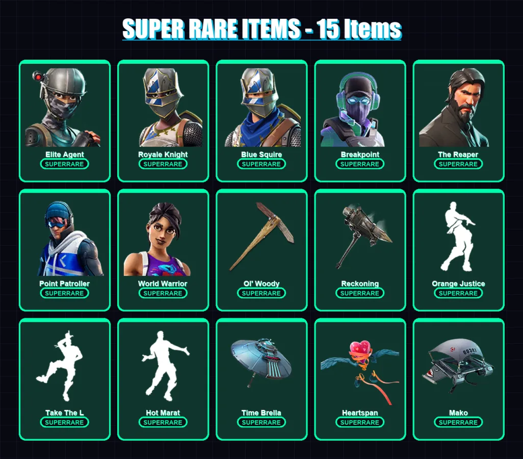[PC/XBOX] | Elite Agent | Royale Knight | Blue Squire | Breakpoint | The Reaper | 176 skin | 166 pickaxe | 170 emote | 128 glider | Lv1854 — Fortnite account