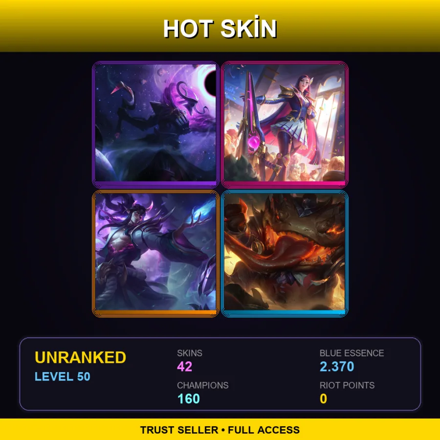 SG | Lv50 | Unranked | 42 Skin | 160 Champ