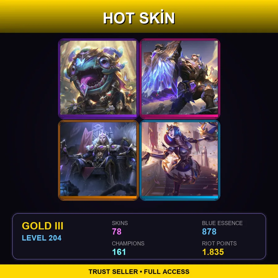 BR | Victorious Kog'Maw | Victorious Braum | Victorious Sejuani | Victorious Orianna | 78 Skin | 161 Champ | Gold III | Lv204