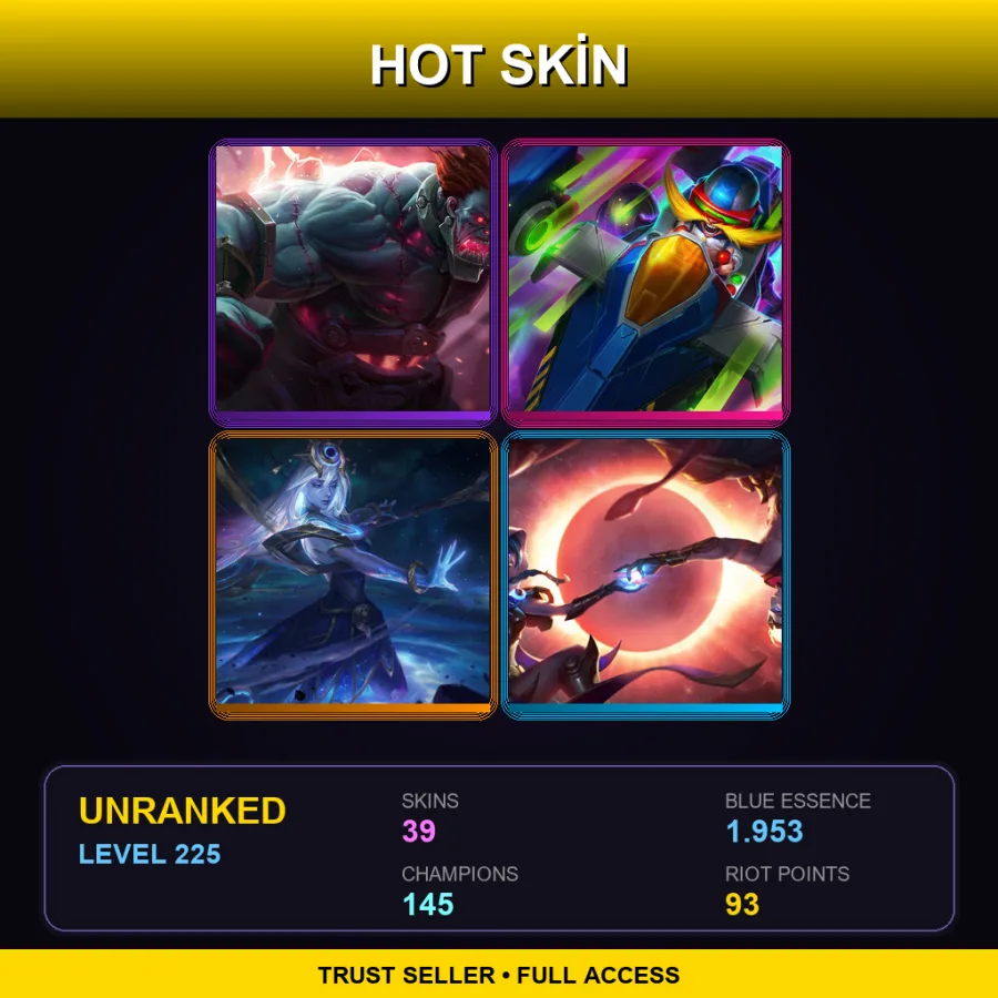 EUW | Lv225 | Unranked | 39 Skin | 145 Champ