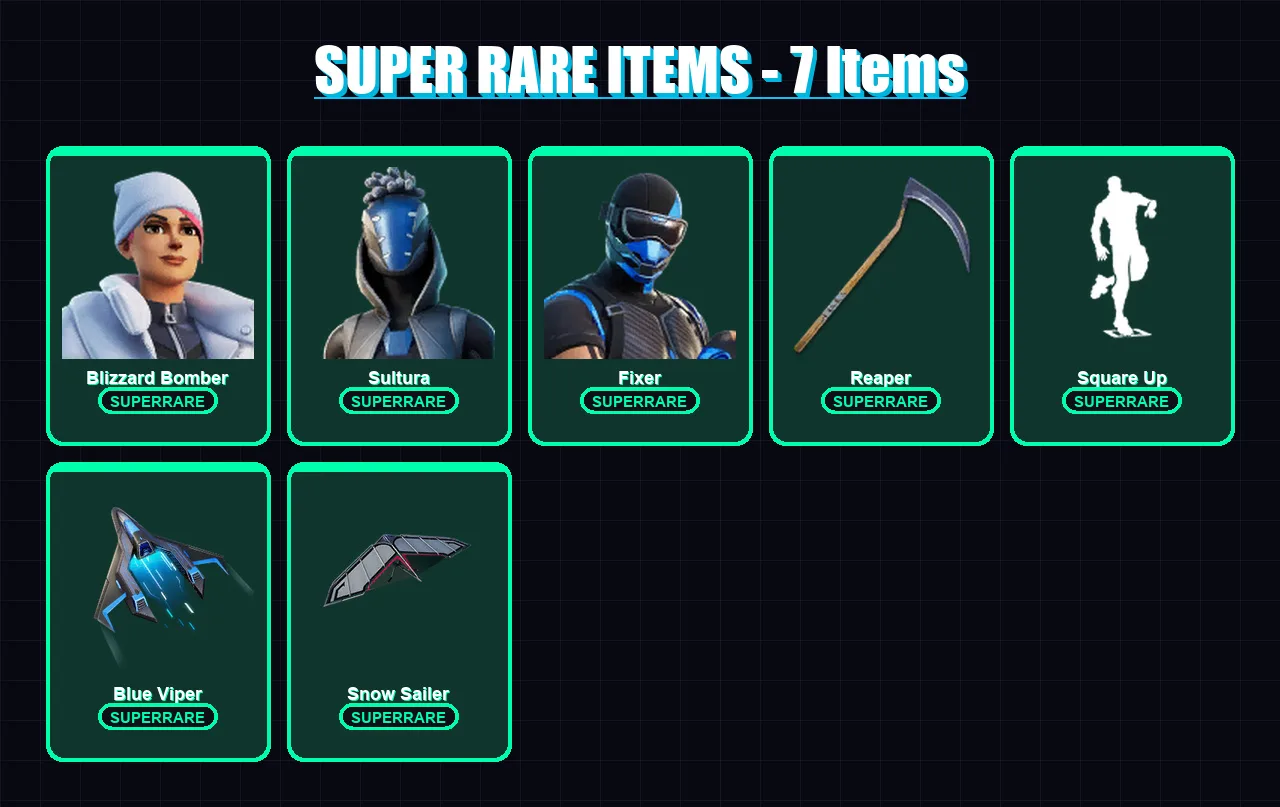 [PS4/PS5/XBOX/PC] | Blizzard Bomber | Sultura | Fixer | Renzo the Destroyer | Fade | 31 skin | 62 pickaxe | 52 emote | 52 glider | Lv1026
