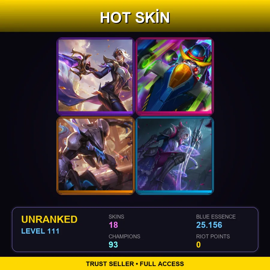 VN | Lv111 | Unranked | 18 Skin | 93 Champ