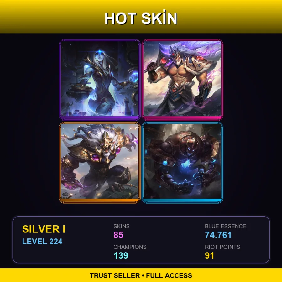 LAN | Lv224 | Silver I | 85 Skin | 139 Champ