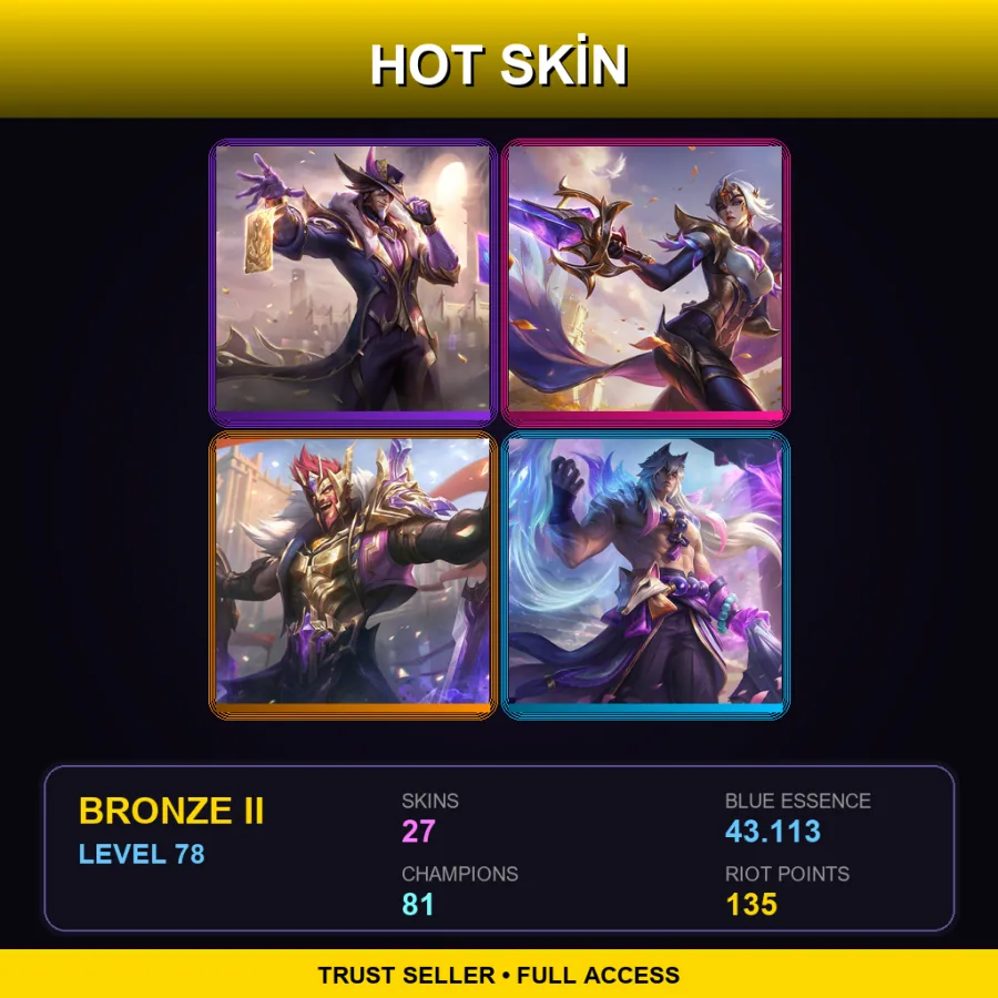 BR | Lv78 | Bronze II | 27 Skin | 81 Champ