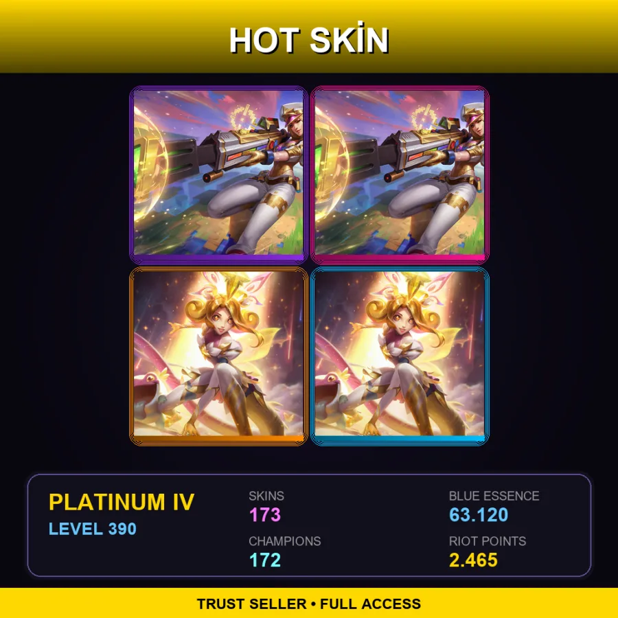 EUW | Lv390 | Platinum IV | 173 Skin | 172 Champ