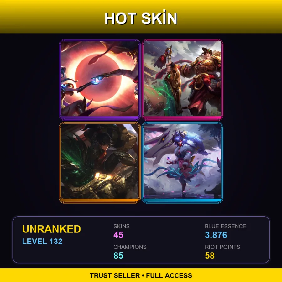 EUNE | Lv132 | Unranked | 45 Skin | 85 Champ