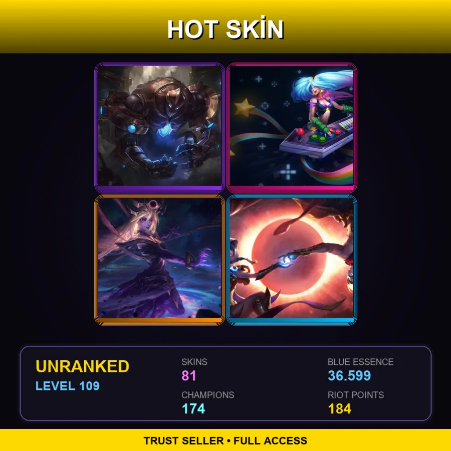 EUW | Lv109 | Unranked | 81 Skin | 174 Champ