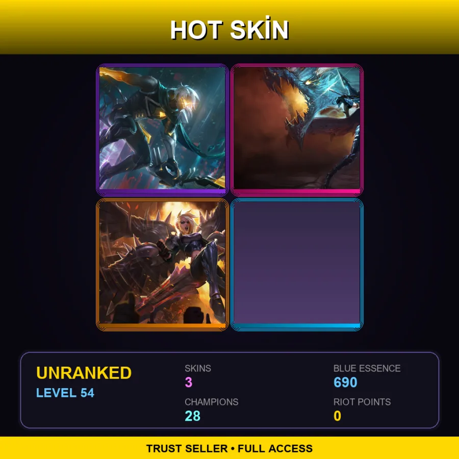 LAS | Lv54 | Unranked | 3 Skin | 28 Champ — Dragonslayer Vayne