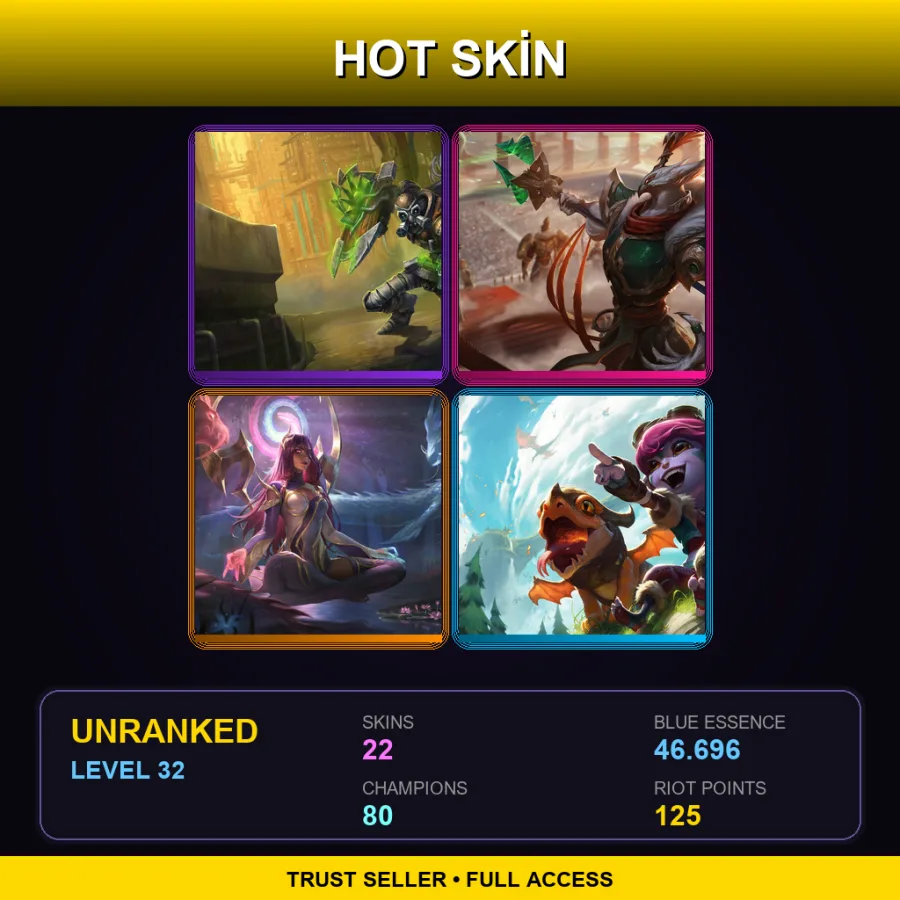 EUW | Lv32 | Unranked | 22 Skin | 80 Champ
