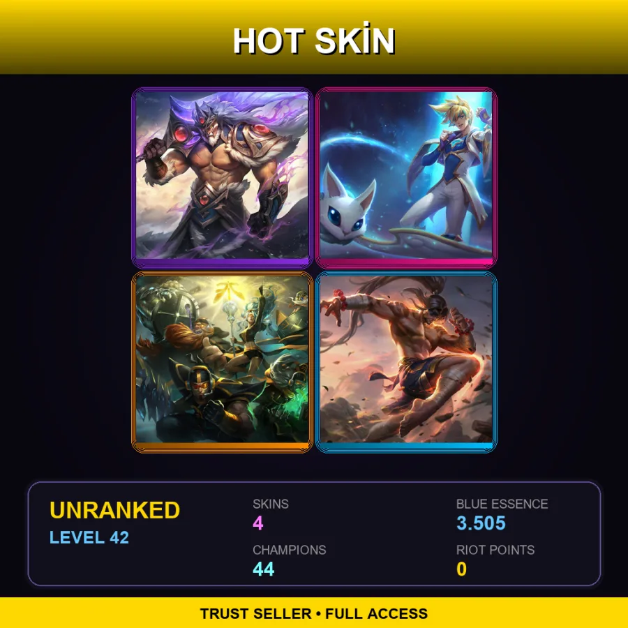 VN | Lv42 | Unranked | 4 Skin | 44 Champ