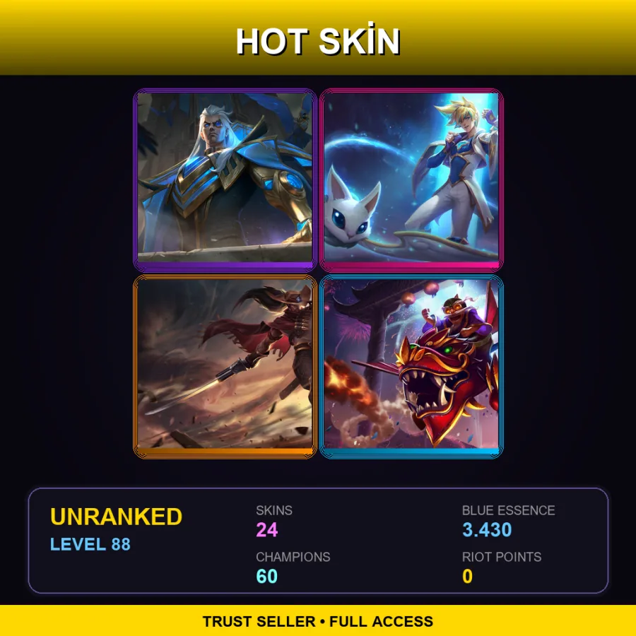EUW | Lv88 | Unranked | 24 Skin | 60 Champ — Molten Rammus