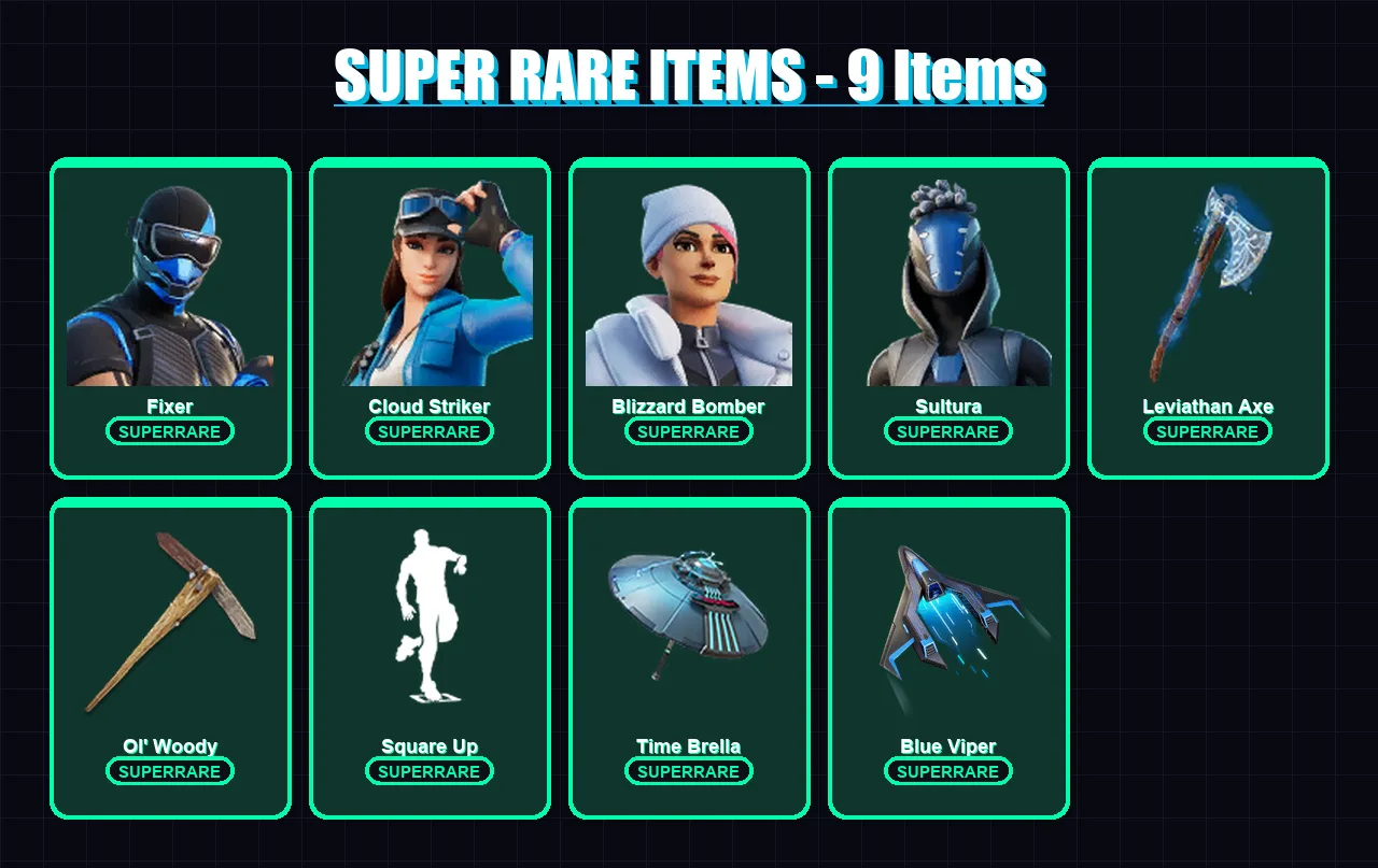 [PS4/PS5/XBOX/PC] | Fixer | Cloud Striker | Blizzard Bomber | Sultura | Frostbite | 207 skin | 281 pickaxe | 191 emote | 194 glider | Lv2815