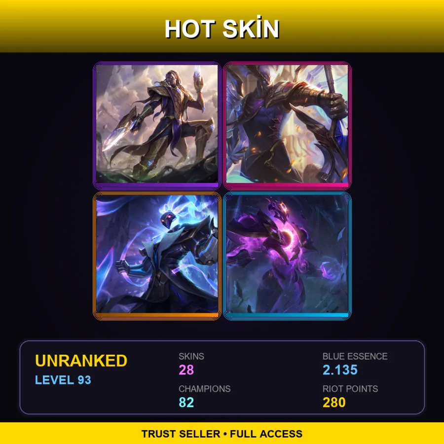 NA | Victorious Lucian | Victorious Aatrox | Pulsefire Thresh | Dark Star Xerath | 28 Skin | 82 Champ | Lv93