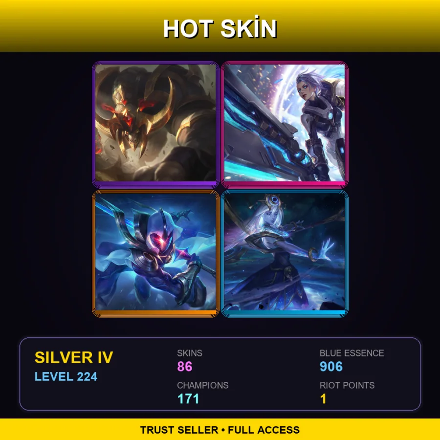 LAN | Lv224 | Silver IV | 86 Skin | 171 Champ