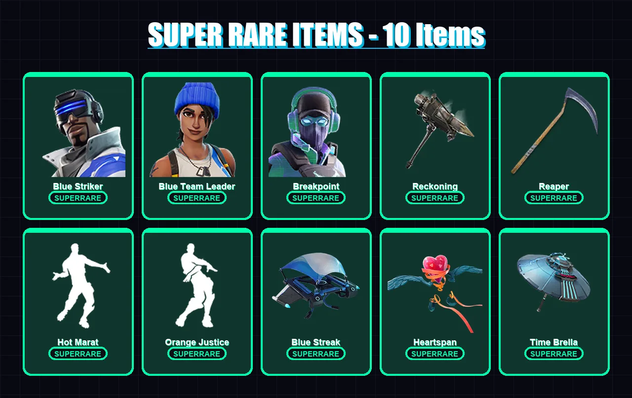[PC/XBOX] | Blue Striker | Blue Team Leader | Breakpoint | Eternal Knight | Ruin | 181 skin | 205 pickaxe | 167 emote | 187 glider | Lv3656