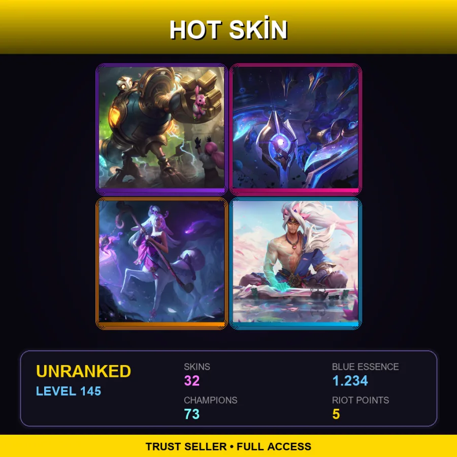 EUNE | Victorious Blitzcrank | Cosmic Sting Skarner | Spirit Blossom Lillia | Spirit Blossom Yasuo | 32 Skin | 73 Champ | Lv145