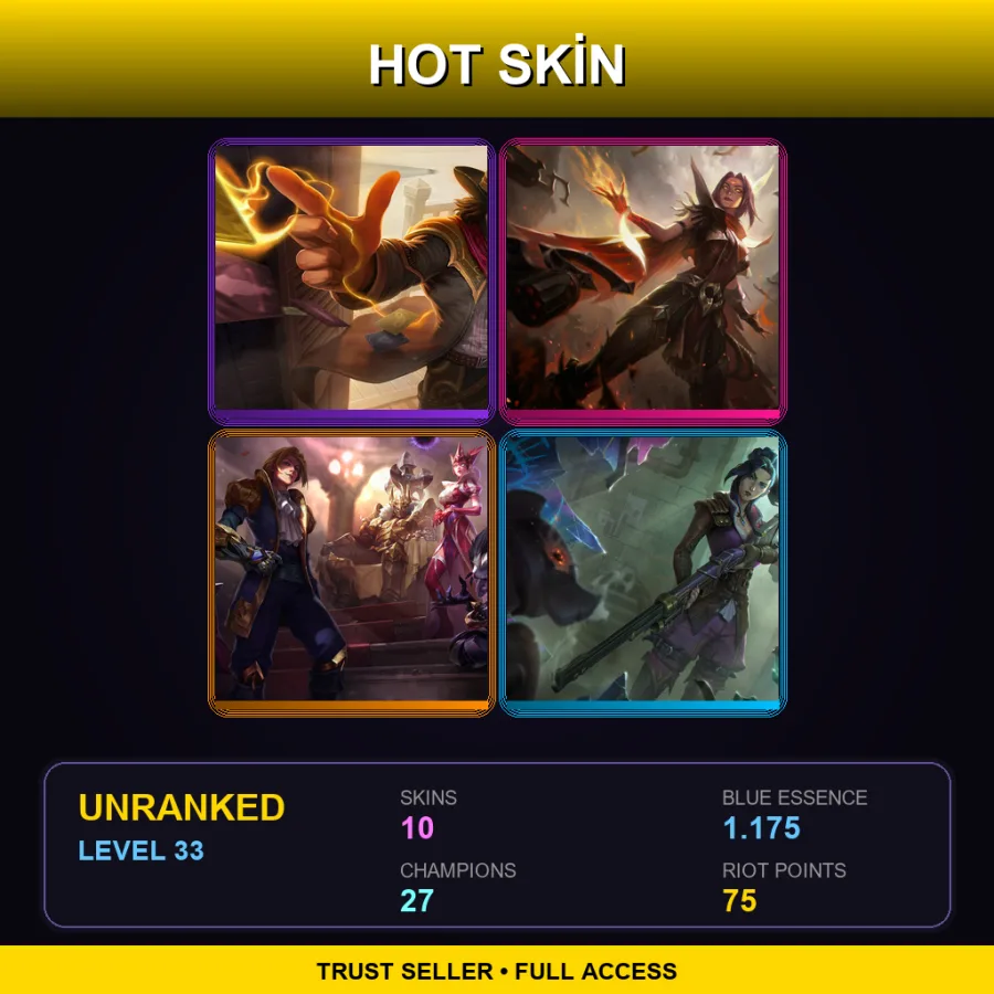 LAN | Lv33 | Unranked | 10 Skin | 27 Champ