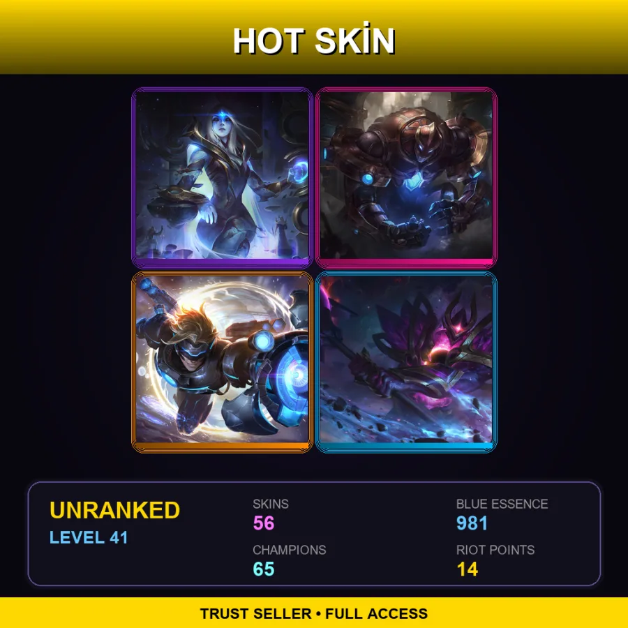 SG | Lv41 | Unranked | 56 Skin | 65 Champ