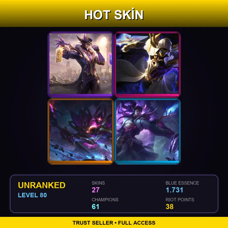 EUNE | Lv80 | Unranked | 27 Skin | 61 Champ — Cosmic Reaver Kassadin