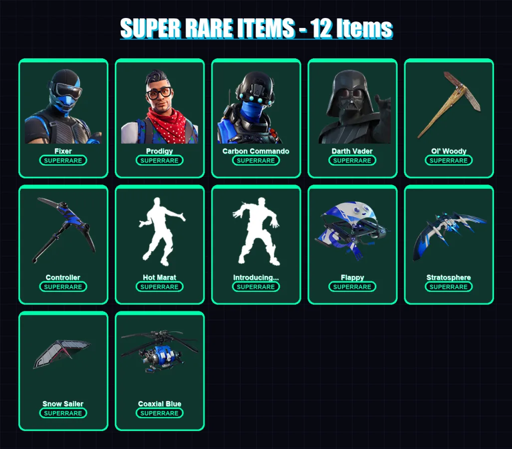 [PC/XBOX/PSN] | Fixer | Prodigy | Carbon Commando | Darth Vader | Snap | 143 skin | 182 pickaxe | 137 emote | 144 glider | Lv1870