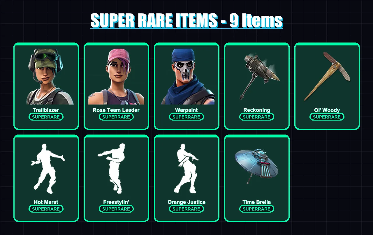 [PC/PSN] | Trailblazer | Rose Team Leader | Warpaint | Rox | Omegarok | 49 skin | 52 pickaxe | 78 emote | 44 glider | Lv497