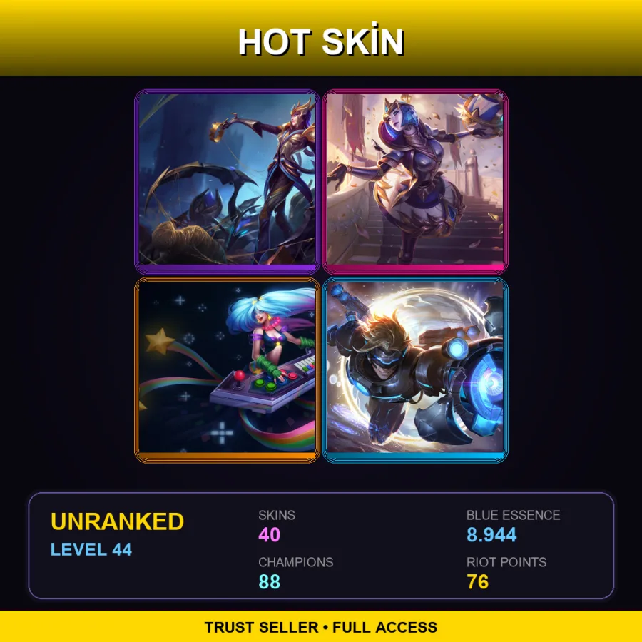SG | Lv44 | Unranked | 40 Skin | 88 Champ