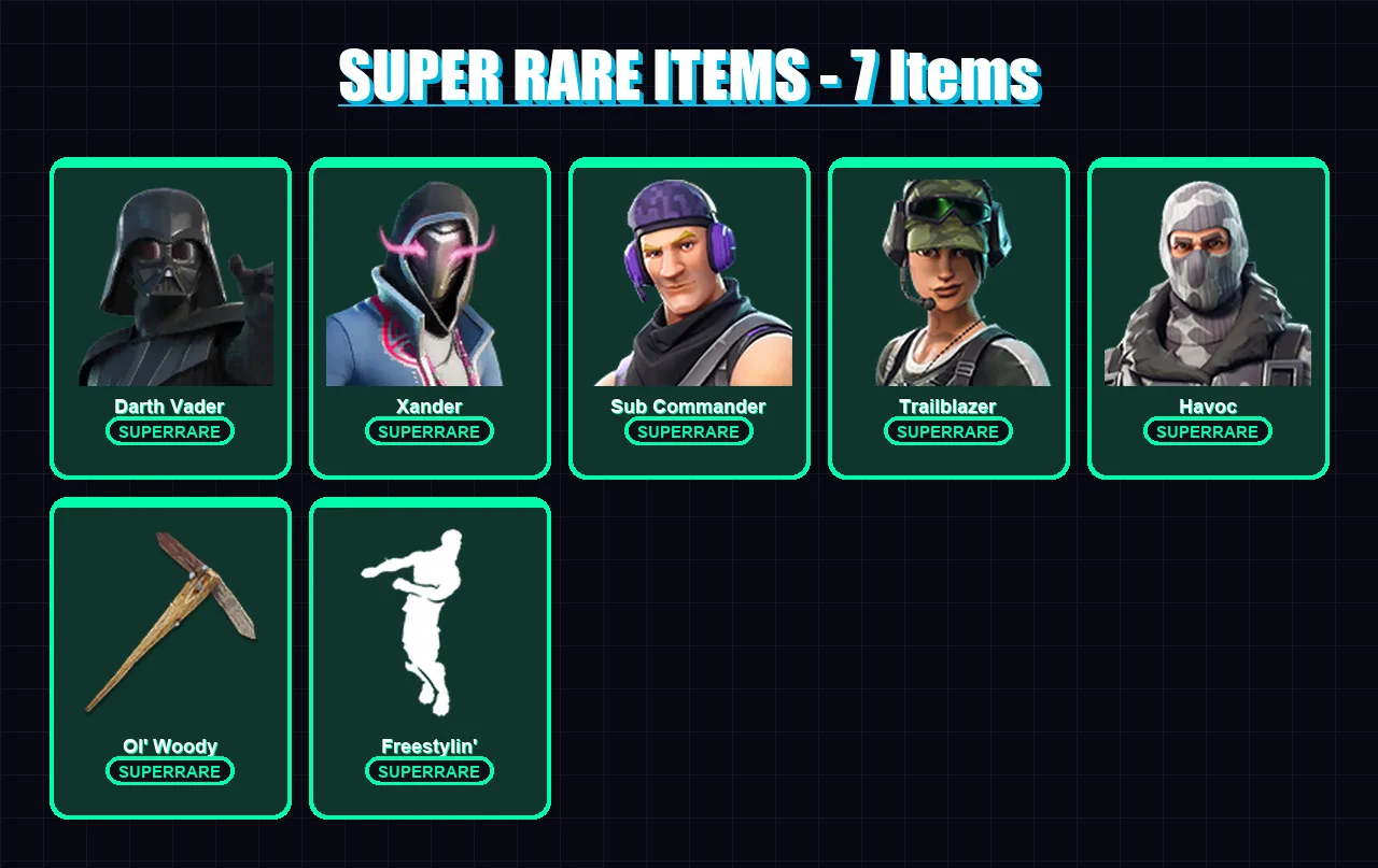 [PC/PSN] | Darth Vader | Xander | Sub Commander | Trailblazer | Havoc | 118 skin | 132 pickaxe | 81 emote | 88 glider | Lv1270