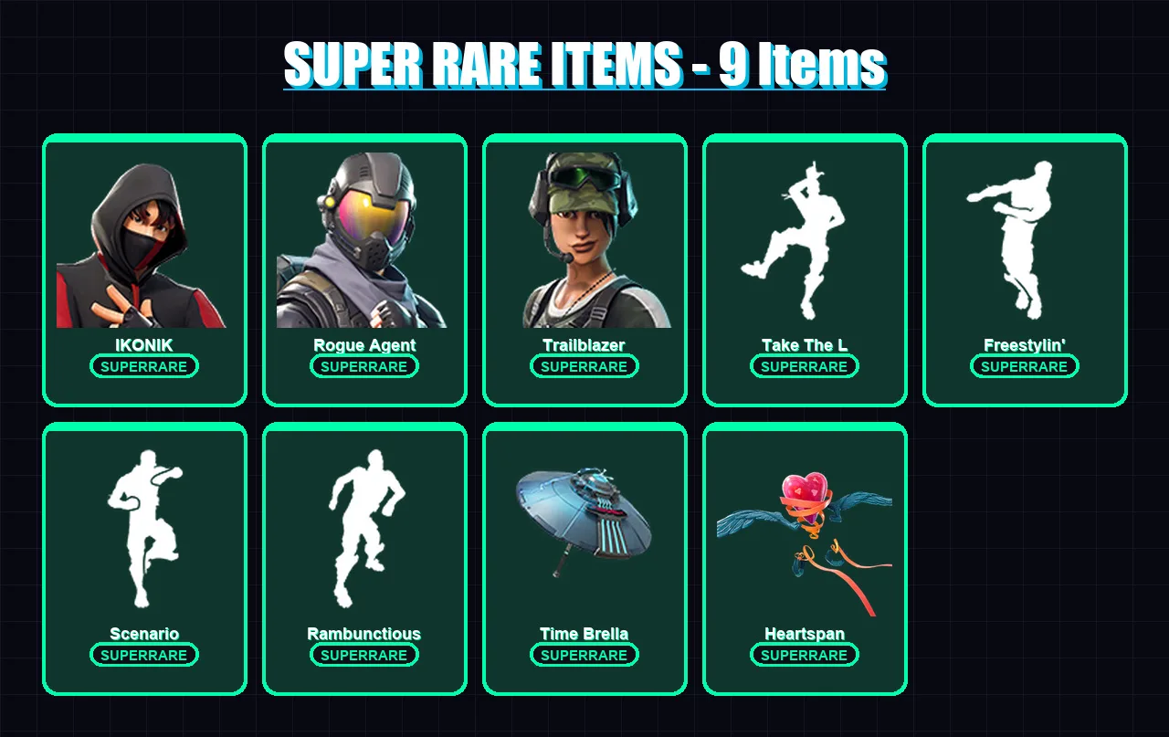 [PC/XBOX/PSN] | IKONIK | Rogue Agent | Trailblazer | Carbide | Sentinel | 33 skin | 23 pickaxe | 45 emote | 32 glider | Lv406