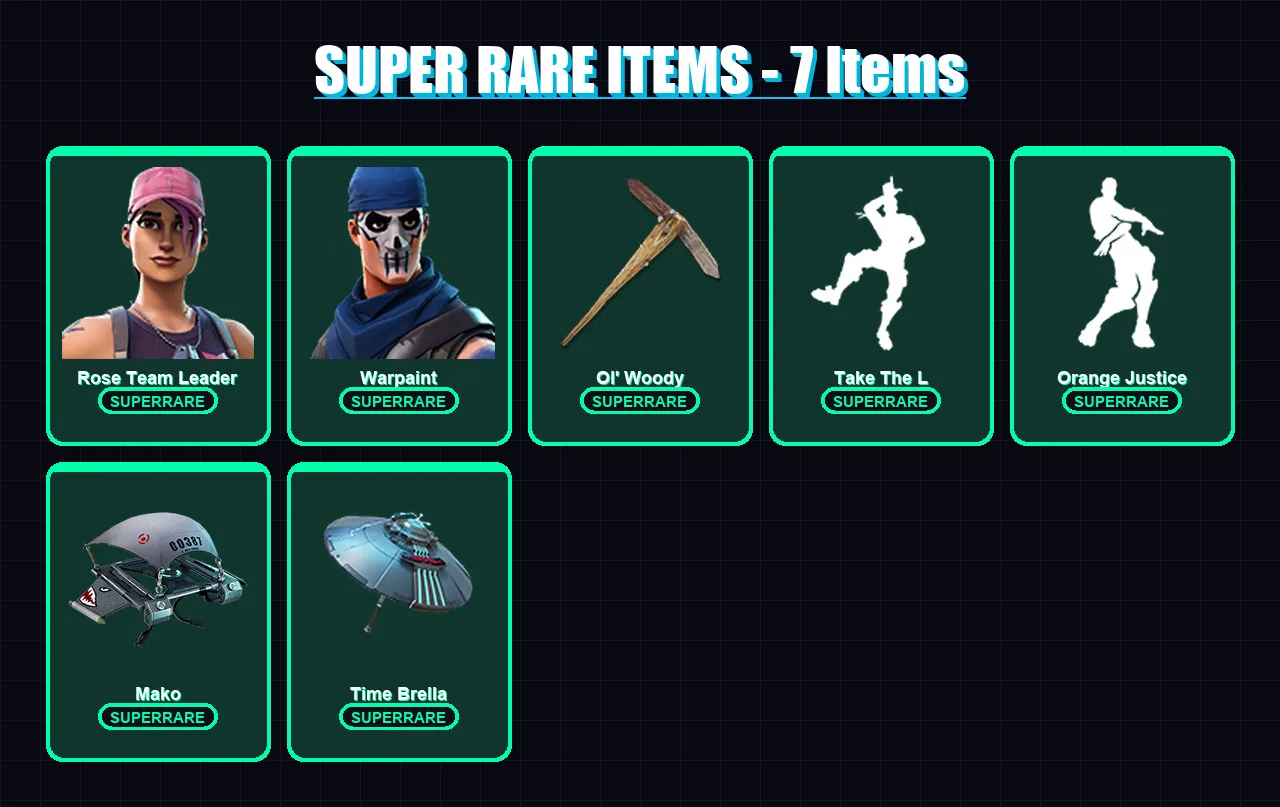 [PC/XBOX/PSN] | Rose Team Leader | Warpaint | Carbide | Drift | Valor | 29 skin | 61 pickaxe | 43 emote | 47 glider | Lv666