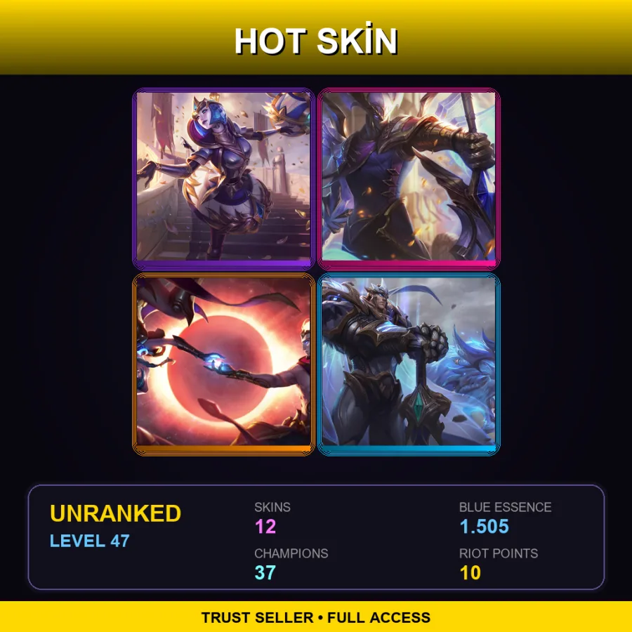 TR | Lv47 | Unranked | 12 Skin | 37 Champ