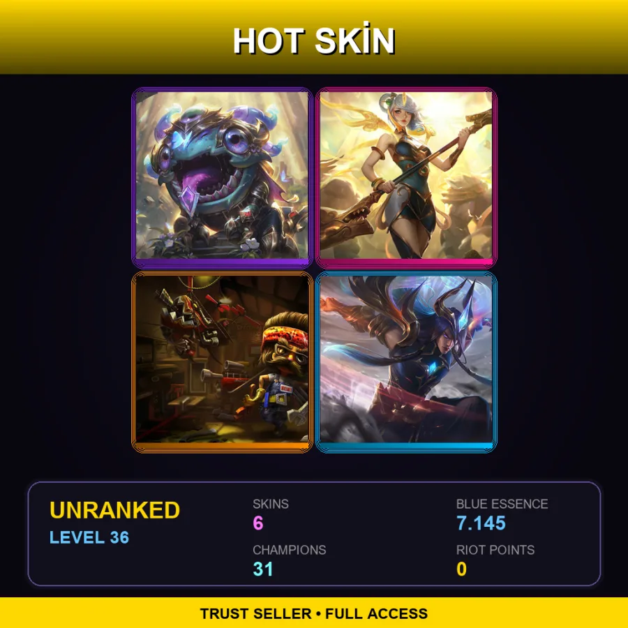 LAN | Lv36 | Unranked | 6 Skin | 31 Champ — Piltover Customs Heimerdinger