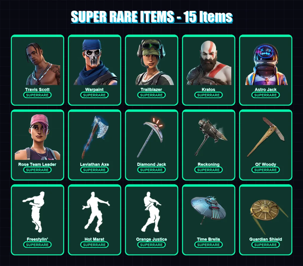 [PC/PSN] | Travis Scott | Warpaint | Trailblazer | Kratos | Astro Jack | 106 skin | 102 pickaxe | 86 emote | 86 glider | Lv1449