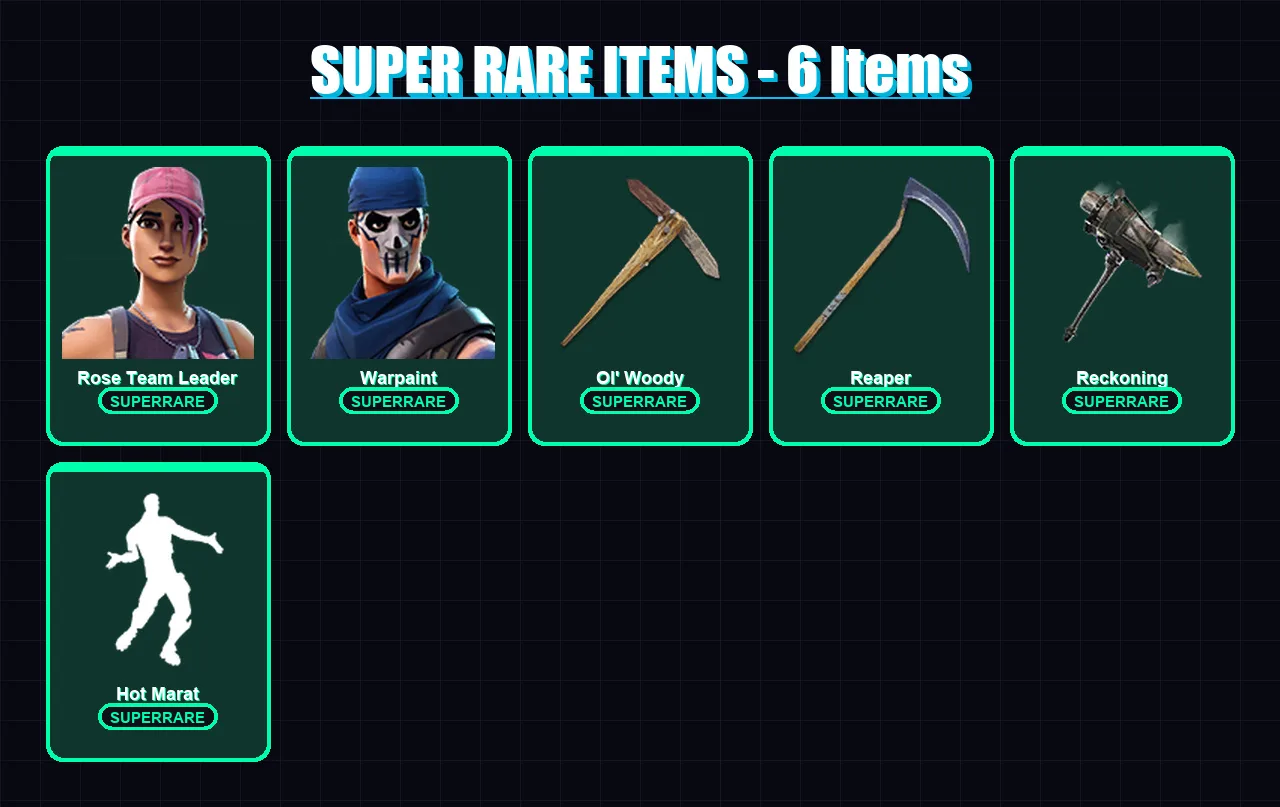 [PC/XBOX/PSN] | Rose Team Leader | Warpaint | Love Ranger | Zenith | Drift | 26 skin | 22 pickaxe | 32 emote | 23 glider | Lv246