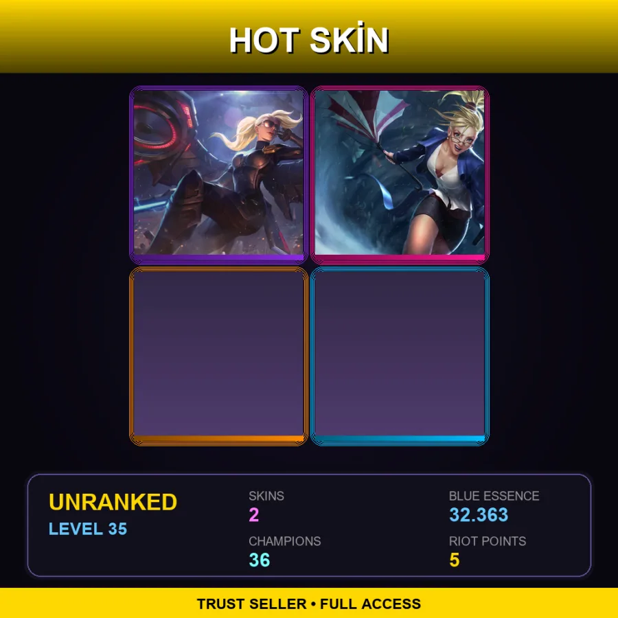 EUW | Lv35 | Unranked | 2 Skin | 36 Champ — LoL account