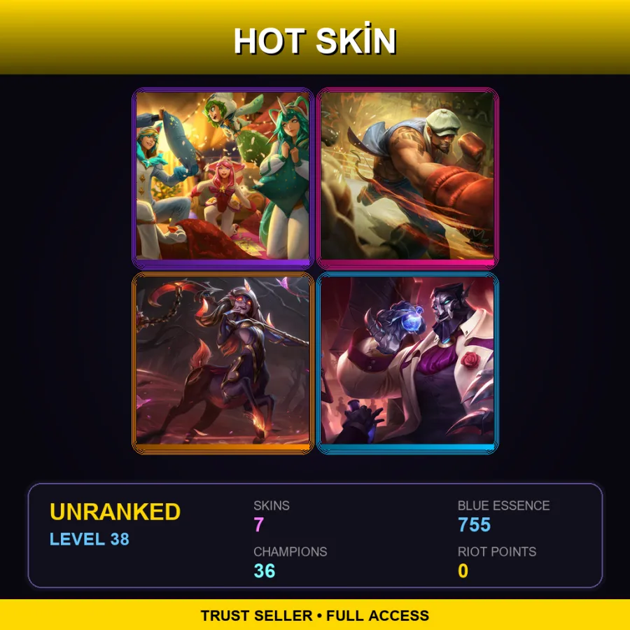 EUNE | Lv38 | Unranked | 7 Skin | 36 Champ