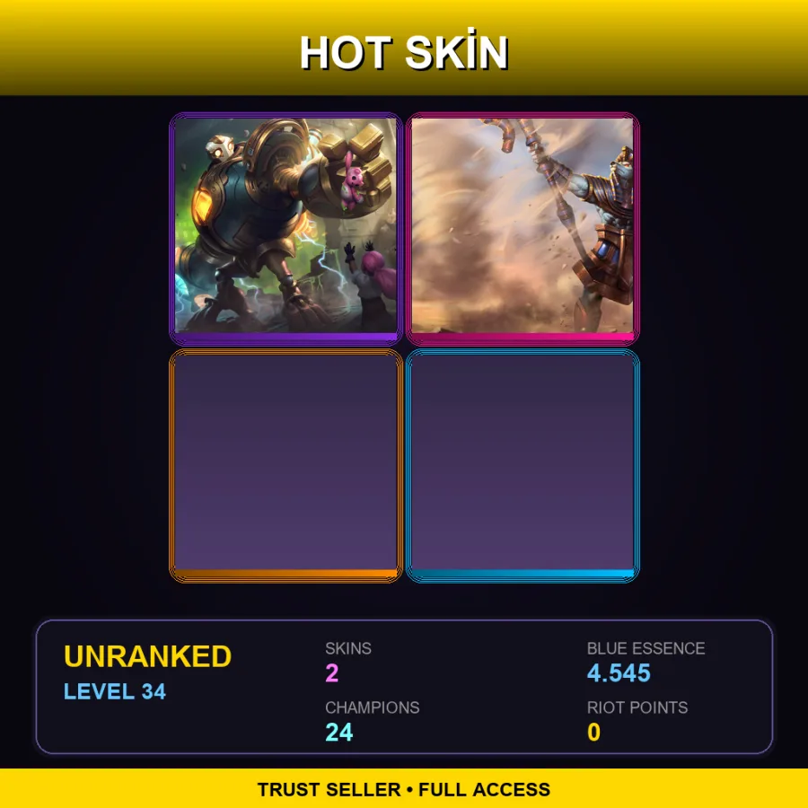 NA | Lv34 | Unranked | 2 Skin | 24 Champ