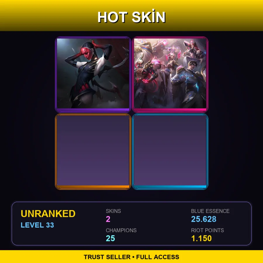 EUW | Lv33 | Unranked | 2 Skin | 25 Champ — LoL account