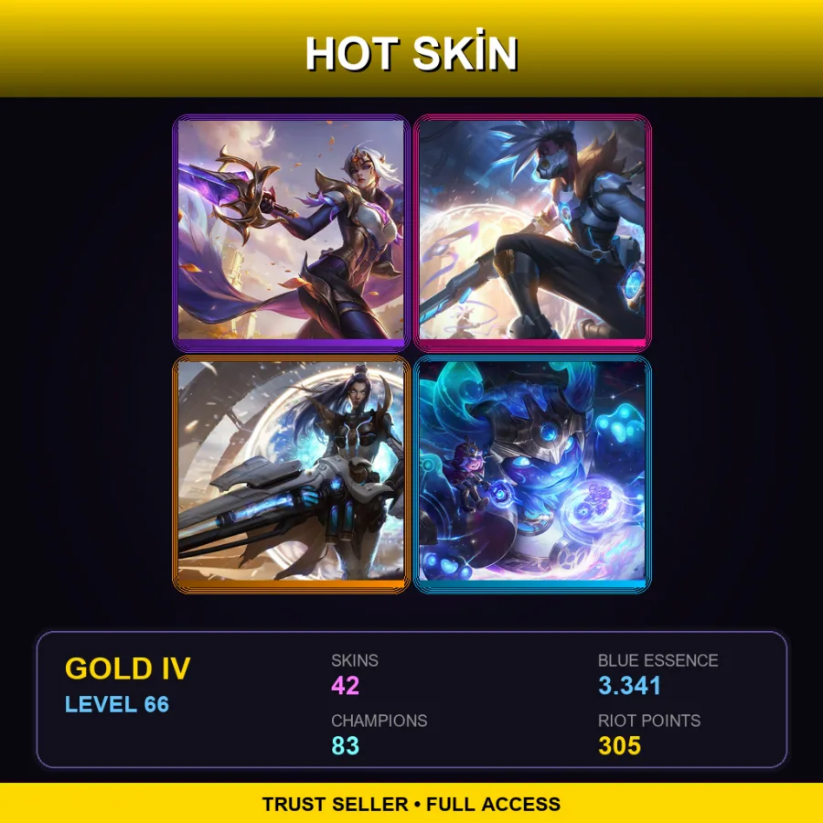 EUW | Lv66 | Gold IV | 42 Skin | 83 Champ