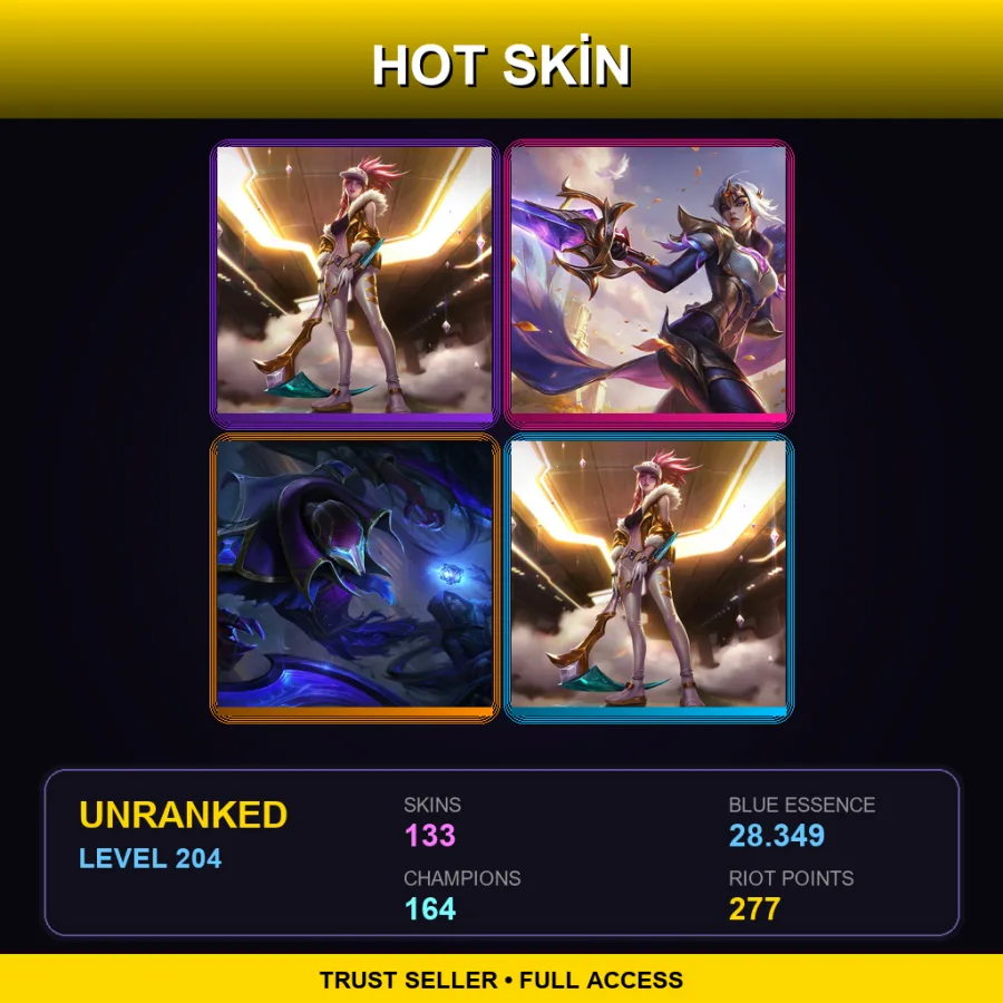 ME | Lv204 | Unranked | 133 Skin | 164 Champ
