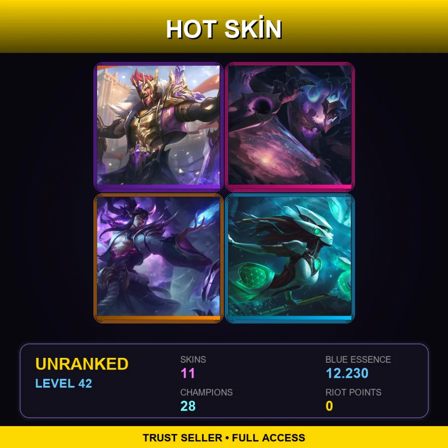 LAN | Lv42 | Unranked | 11 Skin | 28 Champ