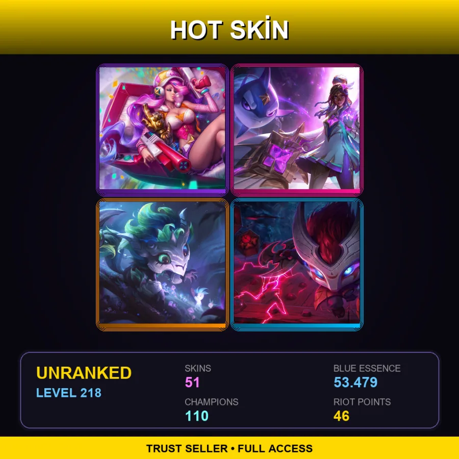 LAS | Lv218 | Unranked | 51 Skin | 110 Champ
