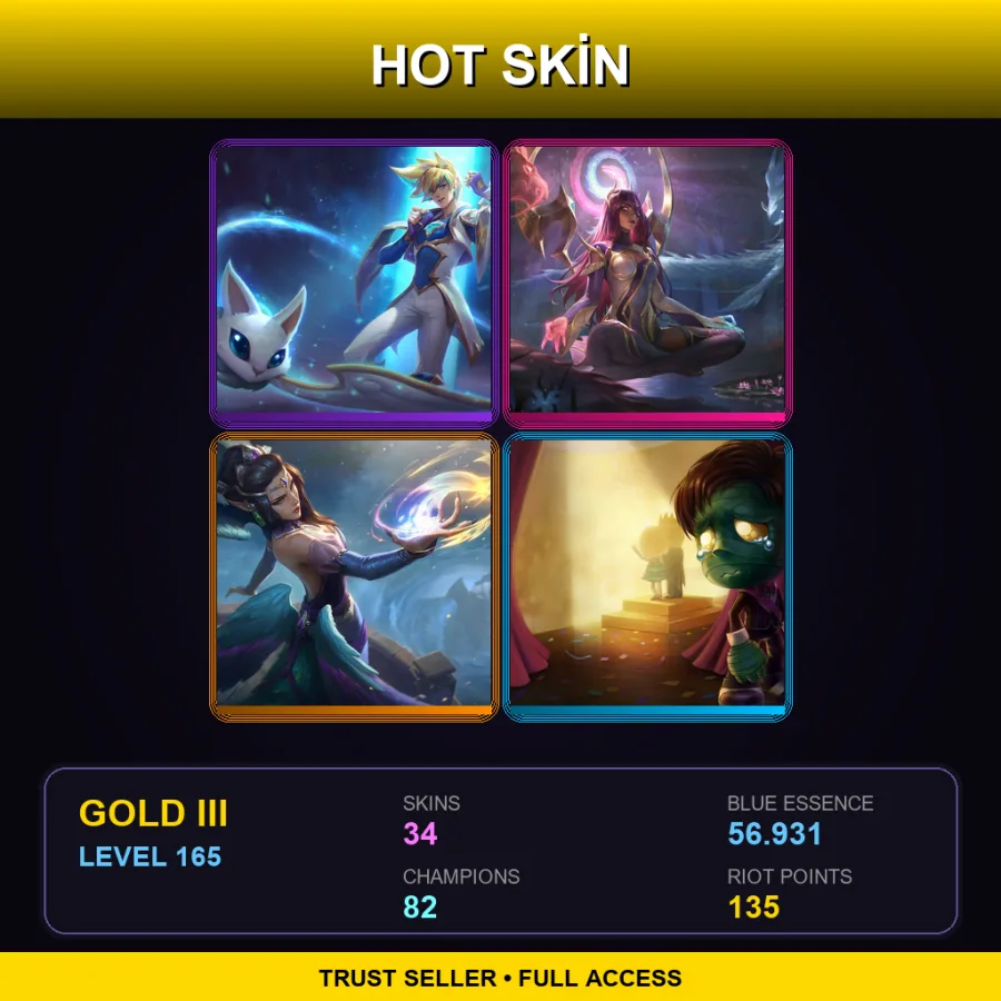 LAS | Lv165 | Gold III | 34 Skin | 82 Champ