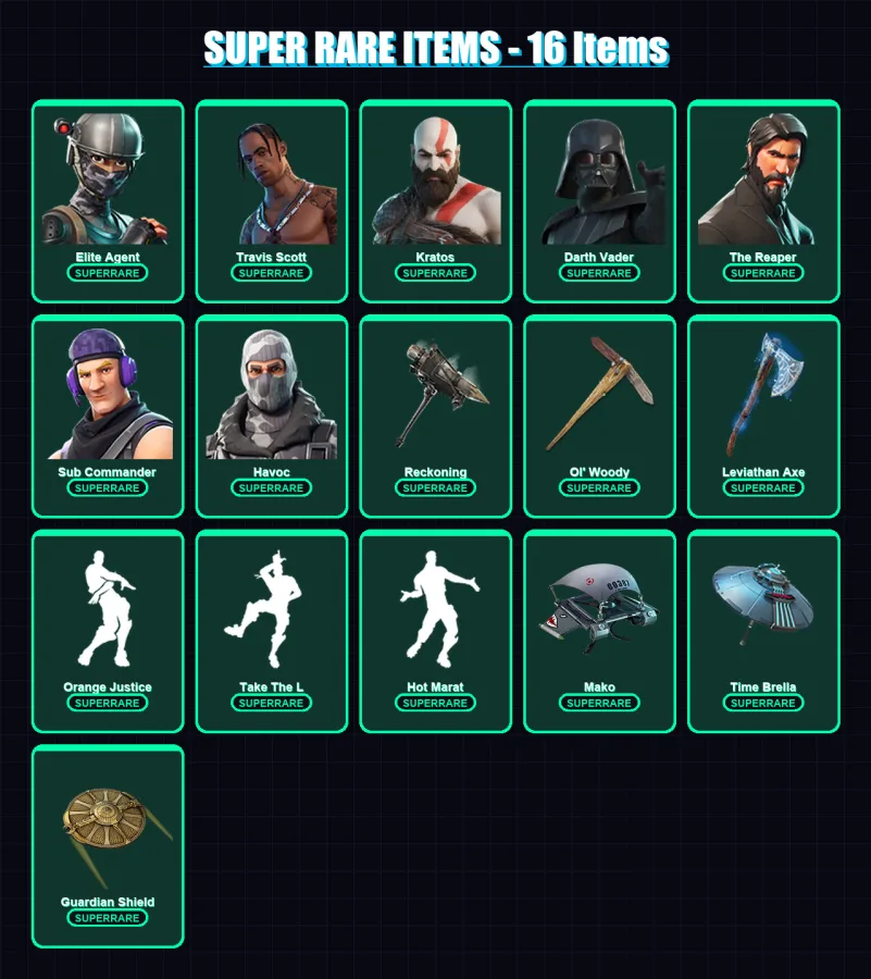 [PS4/PS5/PC] | Elite Agent | Travis Scott | Kratos | Darth Vader | The Reaper | 161 skin | 177 pickaxe | 162 emote | 174 glider | Lv2461