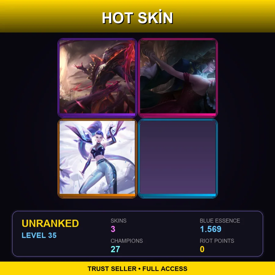 TR | Lv35 | Unranked | 3 Skin | 27 Champ