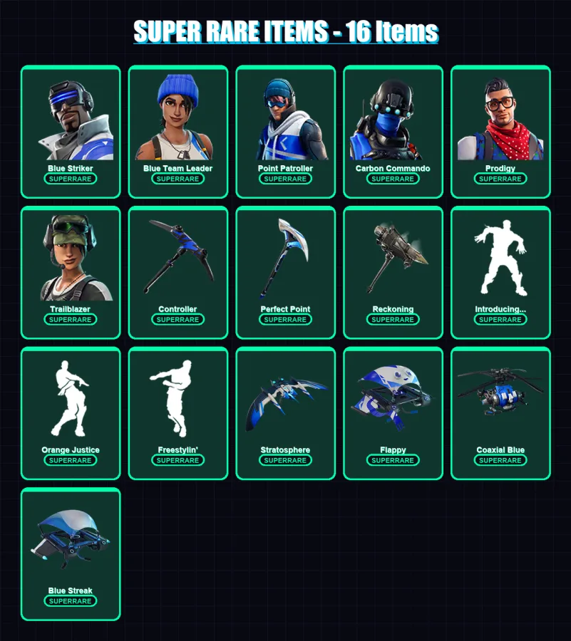 [PS4/PS5/XBOX/PC] | Blue Striker | Blue Team Leader | Point Patroller | 20 skin | Lv305