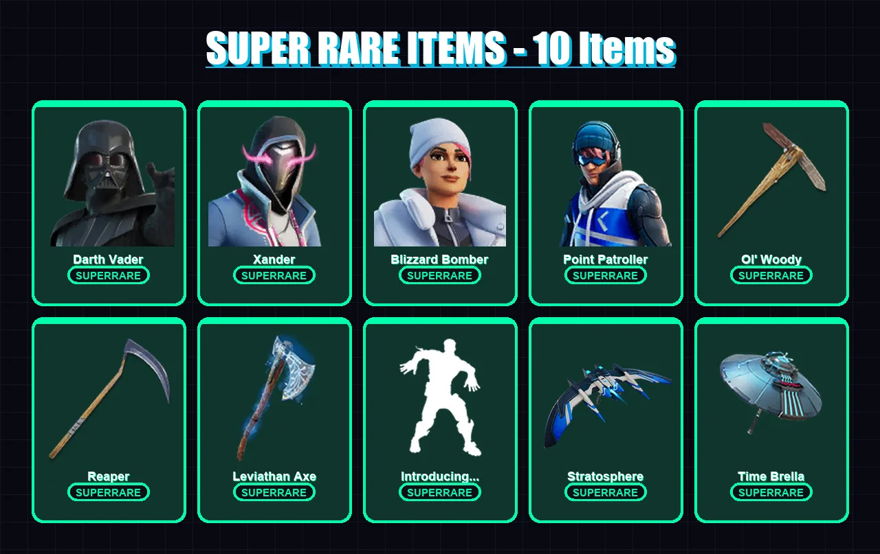 [PS4/PS5/XBOX/PC] | Darth Vader | Xander | Blizzard Bomber | Point Patroller | Fade | 190 skin | 192 pickaxe | 130 emote | 135 glider | Lv2893