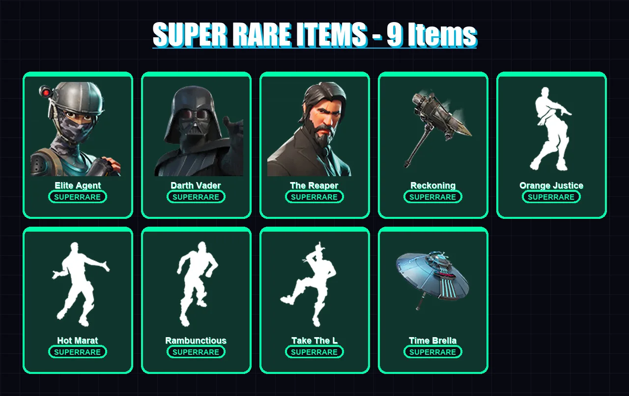 [PC/XBOX/PSN] | Elite Agent | Darth Vader | The Reaper | Omega | Rox | 90 skin | 93 pickaxe | 106 emote | 97 glider | Lv1725